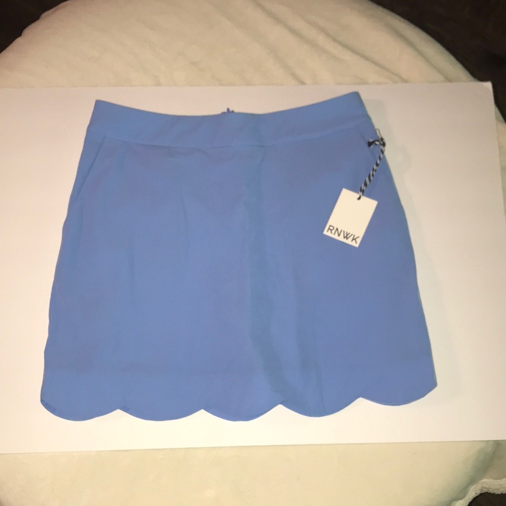 Blue Women's Scalloped Hem Skort